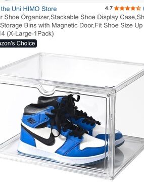 Clear shoe display/organizer box
